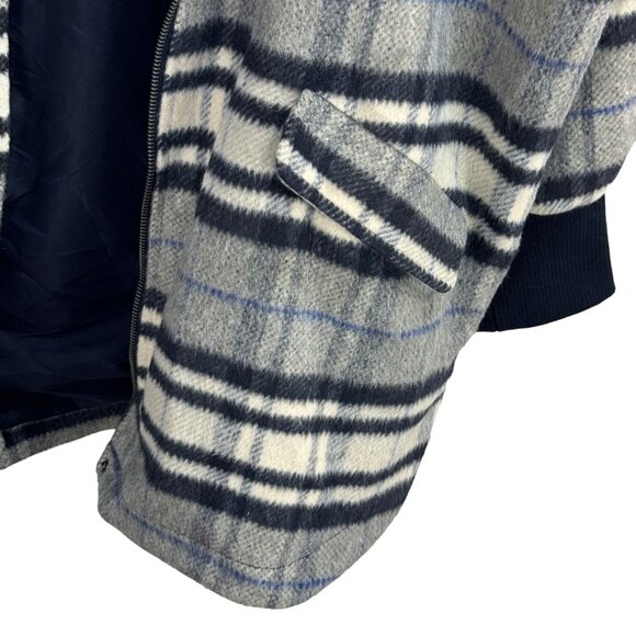 NWT Steve Madden L Plaid Longline Coat With Pockets & Ribbed Cuffs - Picture 8 of 14